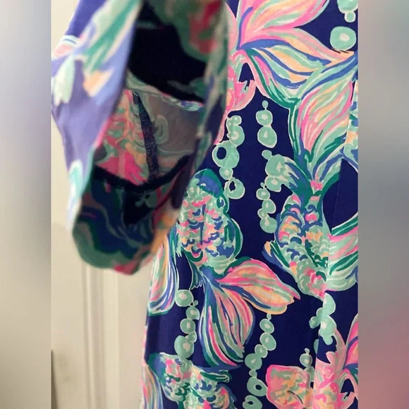 SALE:EUC Lilly Pulitzer MARLOWE T-Shirt Dress-In True Blue Going Coastal - Picture 12 of 16